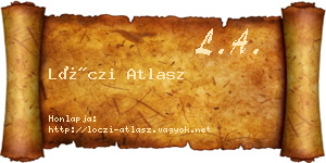 Lóczi Atlasz névjegykártya
